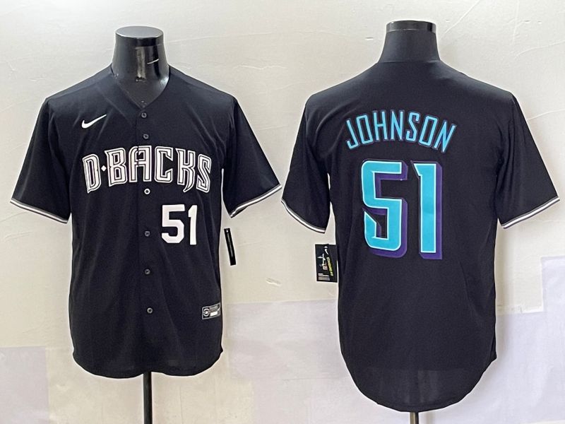 Men 2025 Arizona Diamondback #51 Johnson Black Joint Name Nike MLB Jersey style 2->arizona diamondback->MLB Jersey